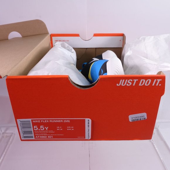 Nike Flex Runner Sneakers AT4662-401 Blue/Yellow - Picture 9 of 11